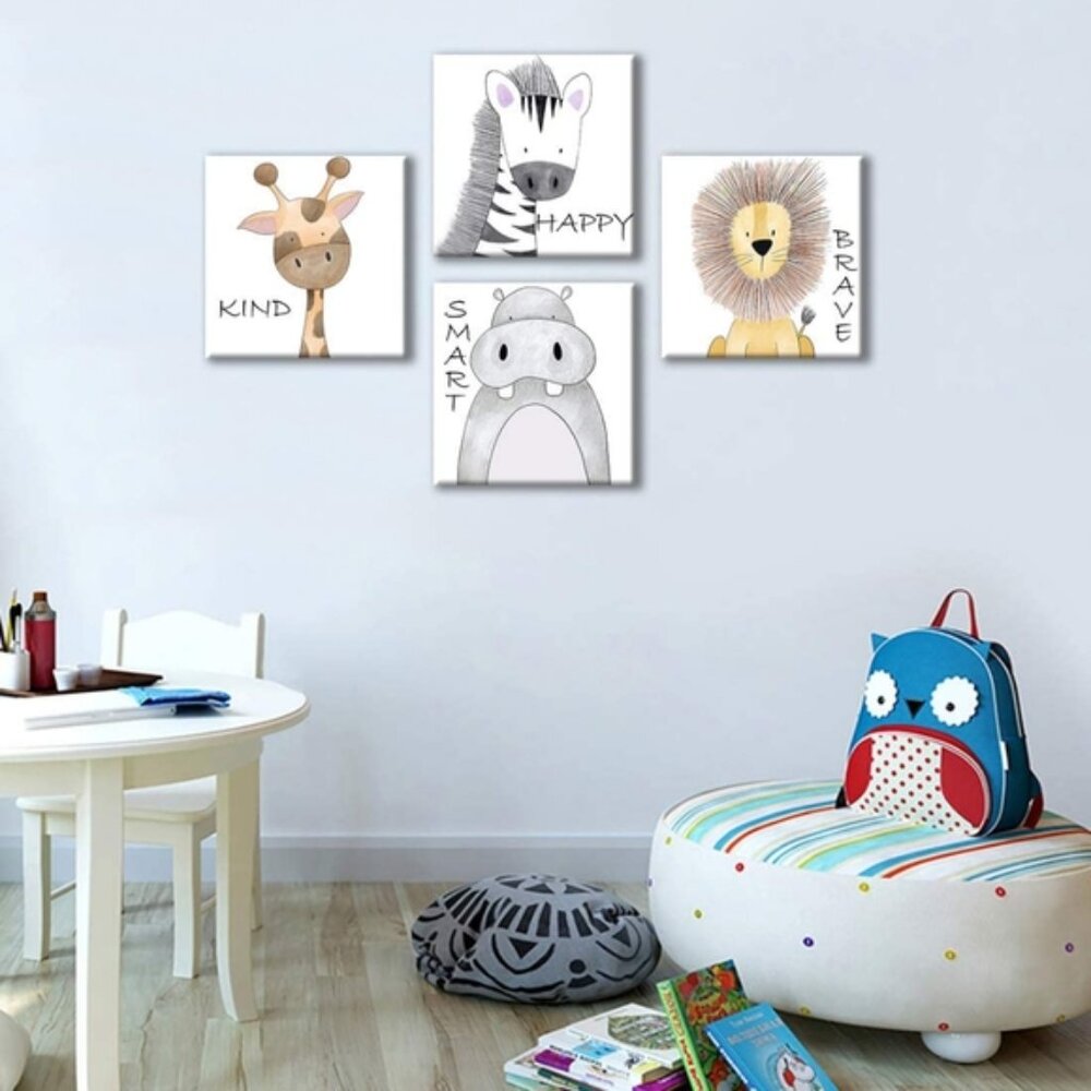 Oreichar Art Kids Wall Art | Safari Animals | Inspirational Nursery Canvas Print